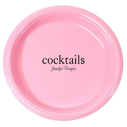 Big Word Cocktails Plastic Plates